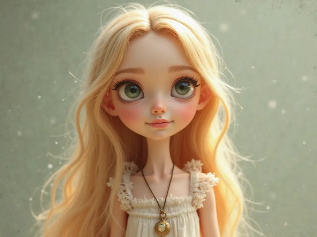 Age:  s .

Appearance: Thin girl, with delicate facial features, long blond hair (you can choose pastel tones, to emphasize it dreamy character). Big eyes, expressive , with an expression of sum and hope.

 Clothes: Simple, but charming clothes, which corr...