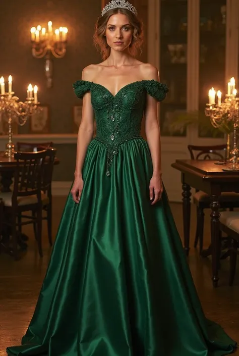 The dress I wore was a masterpiece of silk and lace, a deep emerald green that seemed to shimmer in the candlelight. It had been a gift from Warrick, a symbol of the new life we were about to begin together. The bodice was tight and elegant, hugging my fra...