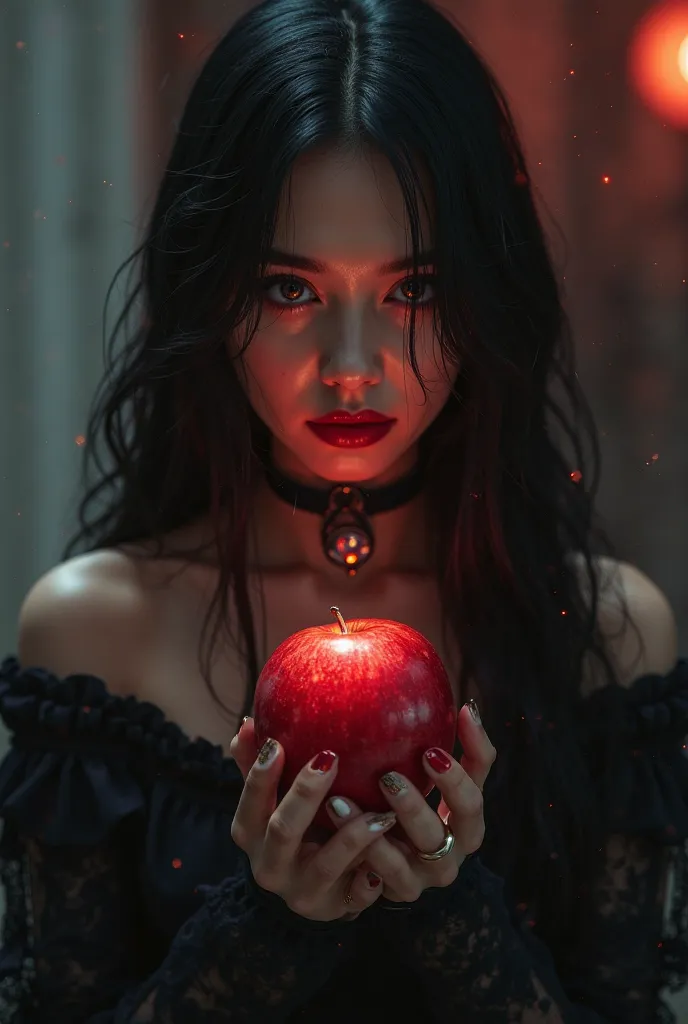 ((RAW Photo), absurd, (absurdresolution)), masterpiece, best quality, (Extremely detailed 8k unity CG wallpaper), (best illustration), (best shadow), Realistic lighting, beautiful detailed glow, ((21 years old)), girl, long black hair, black queen, accesso...