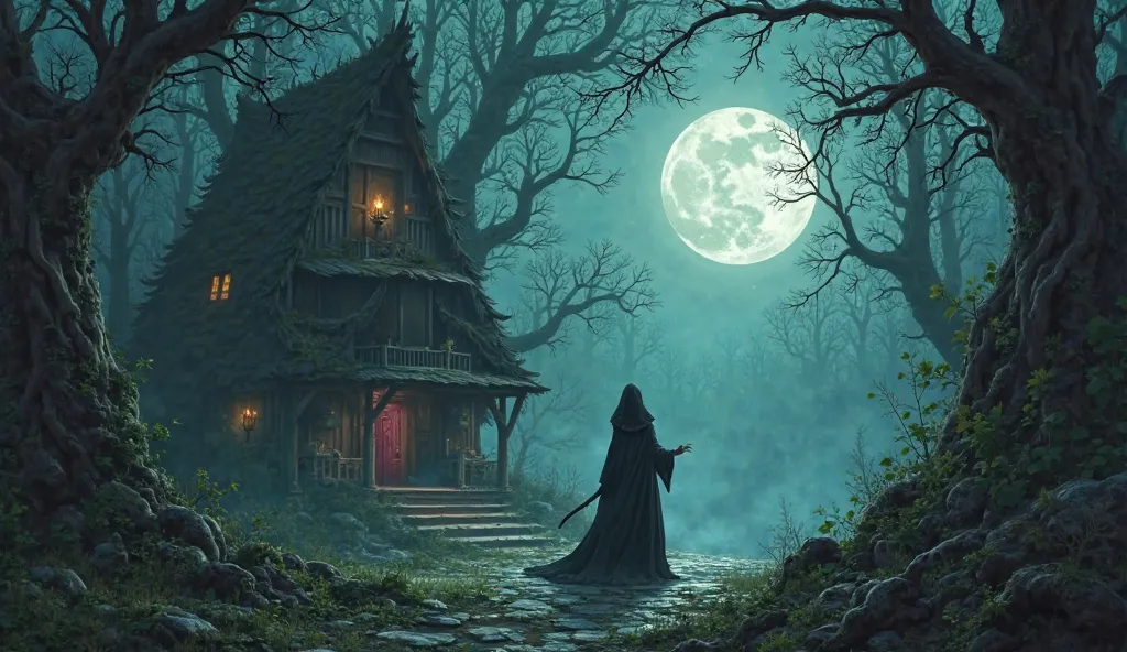 But near Gilzarstan there was a dark forest, where an evil sorceress called the tyrant lived. She was jealous that everyone liked the moon Nur, while people were afraid of it. He decided that he would increase his magical power by napping the moon Noor.
