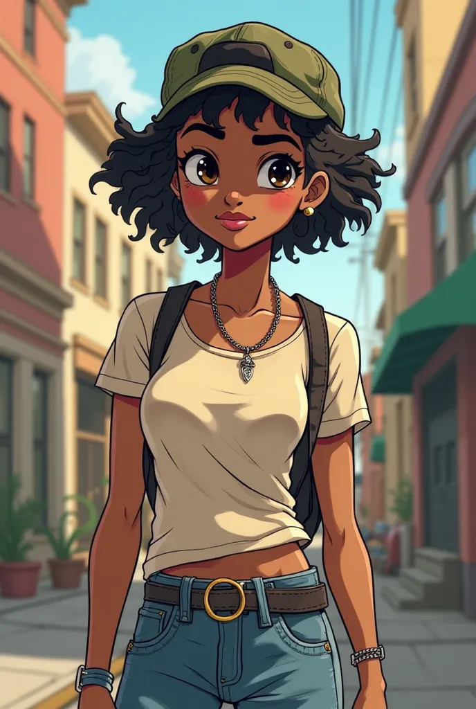 Female boondocks character that’s light skinned with short hair, nonchalant and likes street wear