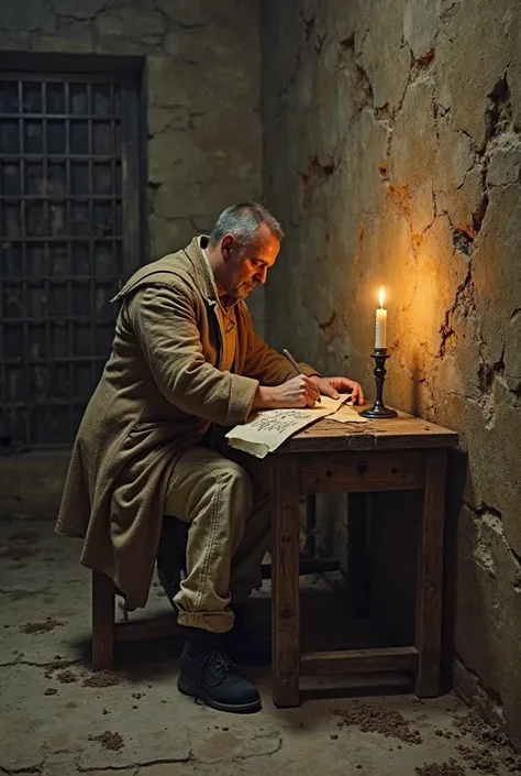 9. "The 120 Days of Sodom" – Marquis de Sade

Prompt:
A dark, eerie, hyper-realistic image of the Marquis de Sade in an 18th-century Bastille prison cell. He wears a tattered nobleman’s coat and sits on a wooden stool, furiously writing on a long scroll of...