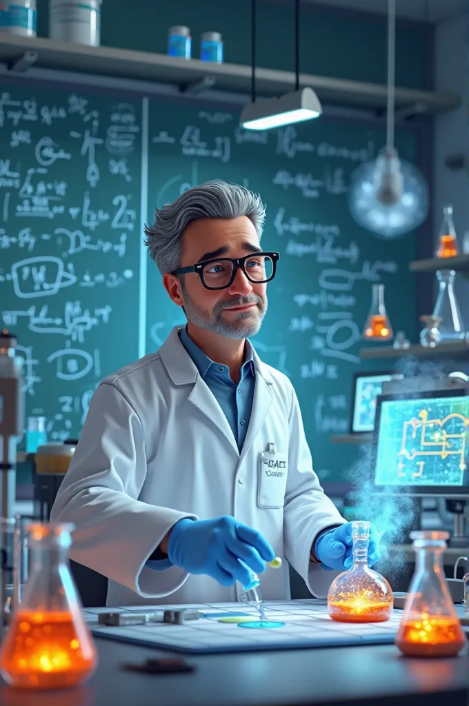 Animated image of a scientist 
