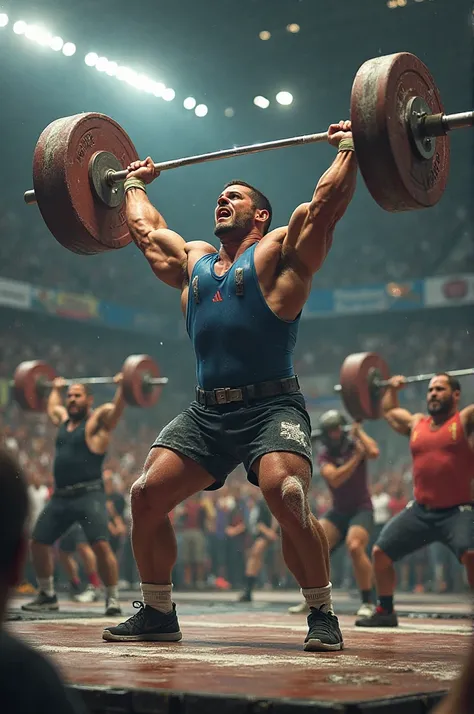 Create a real image of a weightlifting competition