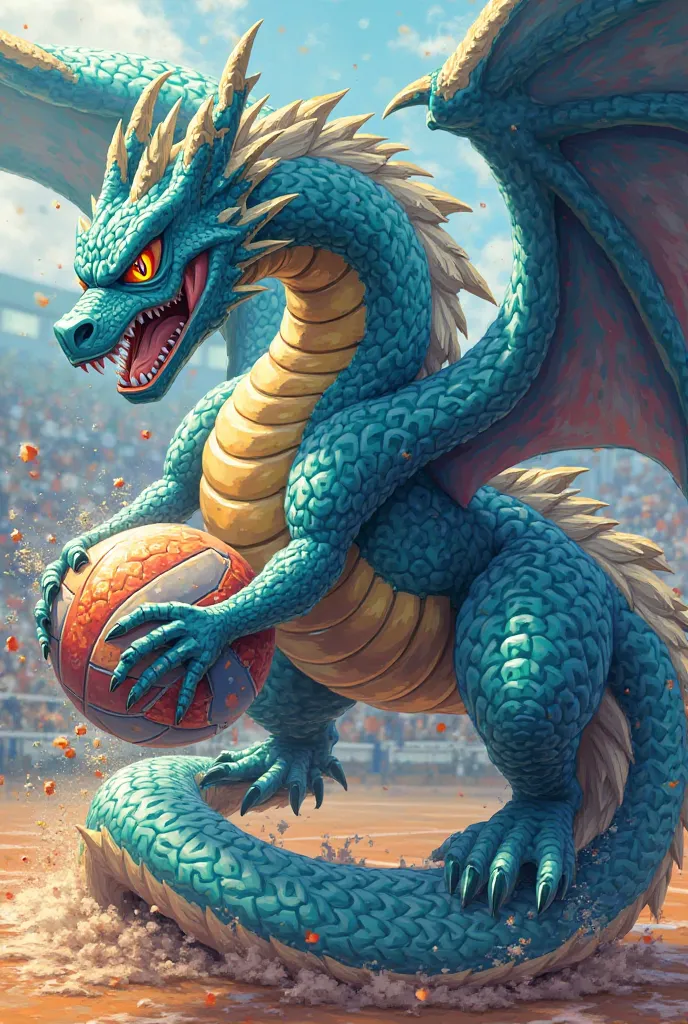 A Rayqu volleyball logo, and a dragon . 