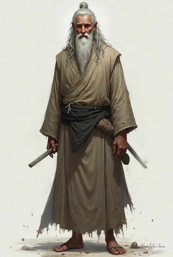 Sect Leader – The Nameless Sage
Appearance:
A tall, lean old man, with a frame that looks frail but holds immense strength.
Long silver-white hair, usually tied in a loose topknot.
Deep-set eyes that shift between wisdom and unpredictability.
Weathered, ta...