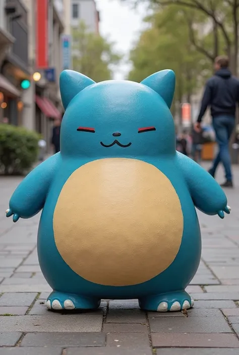 Bollard painted like snorlax