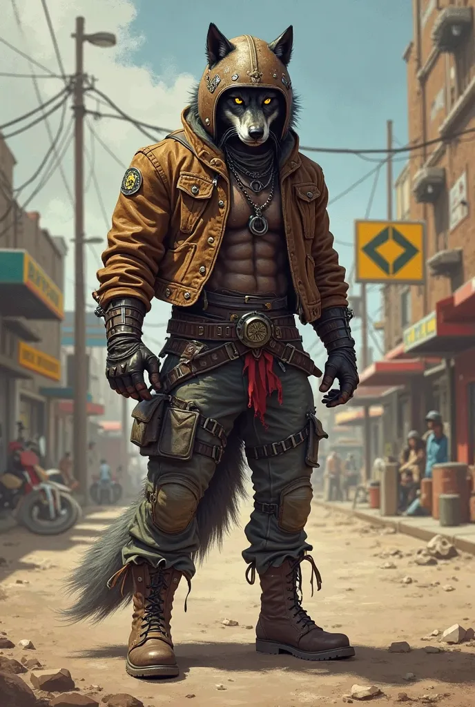 Concept art of a biker wolf