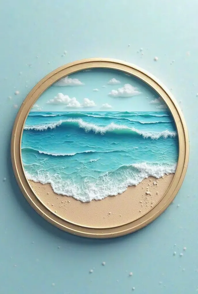 Make a coin that doesn't exist and that has the sea and beaches as its theme and that is simple, something simple, that is for a schoolwork.