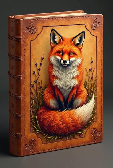 Leather cookbook with fox on it