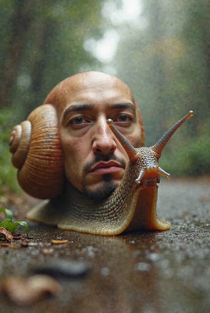 Eminems face on a snails body