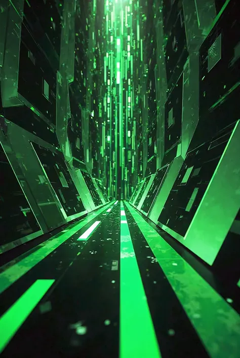 Stylish wallpapers with black,white and green and in the style of Geometry dash