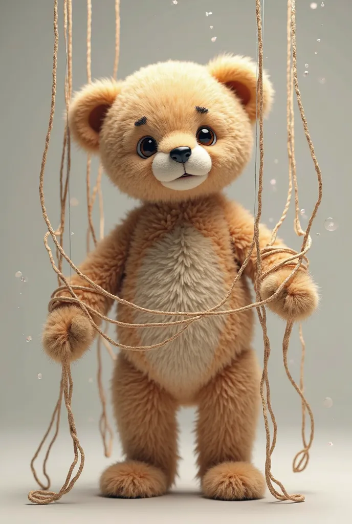 teddy bear with puppet threads