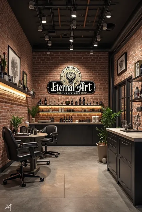 Create an image for a tattoo studio with the name of eternal art