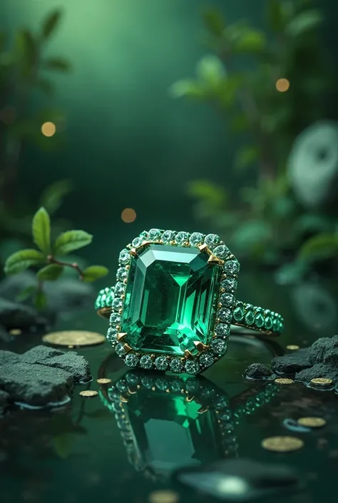 Give me an image that represents a green emerald jewelry company