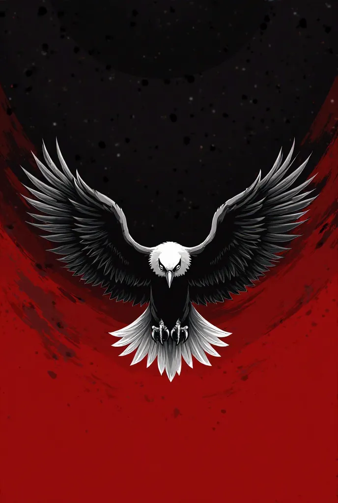 Logo with a wingspan eagles without pasta, black and a red white background to shade 