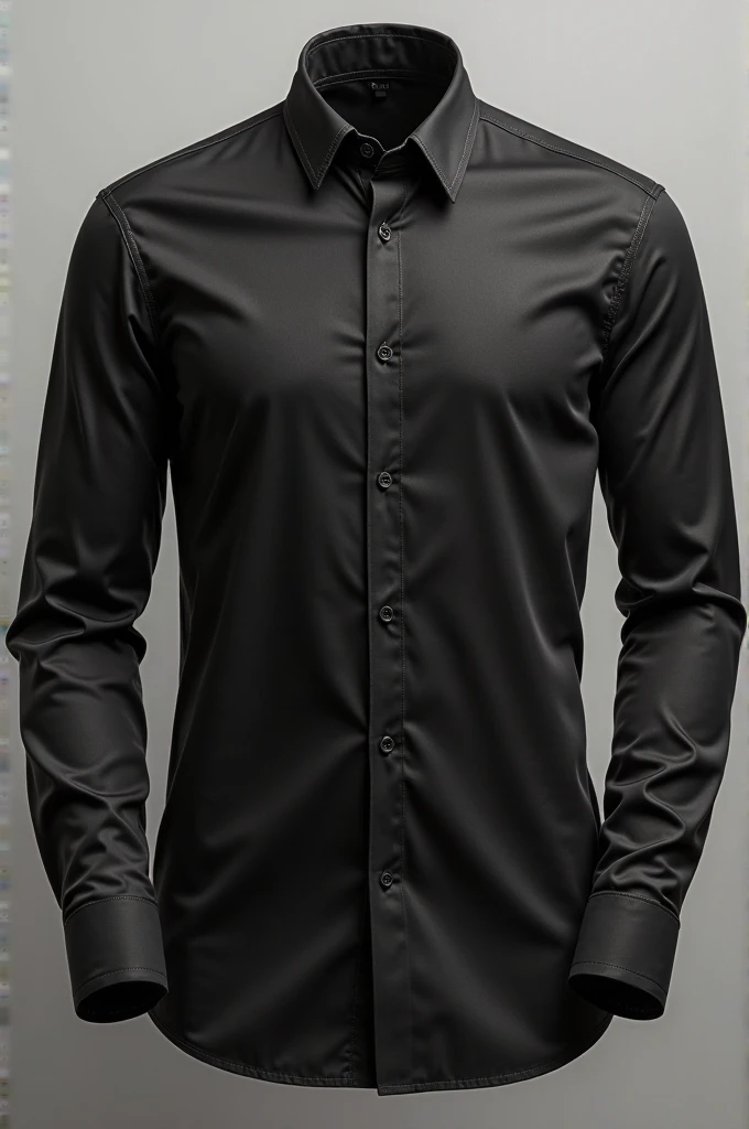 generate an ai image for the marketing of forever cool 100% recycled polyester fabric suitable for formal shirts. without model. forever cool means forever wicking, highly comfortable for summer season. black shirt. cool air circulation. with writing forev...