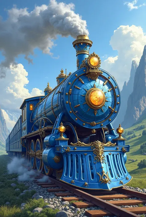 Beautiful fantastic blue colored ren's train 