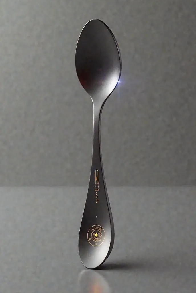 Spoon that has a screen on the handle that tells you information about the food you are eating.