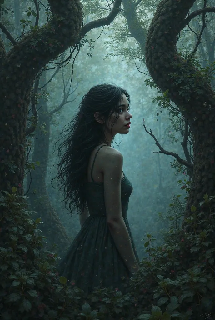 A girl like Dark Fantasy, and trees have more dark foliage