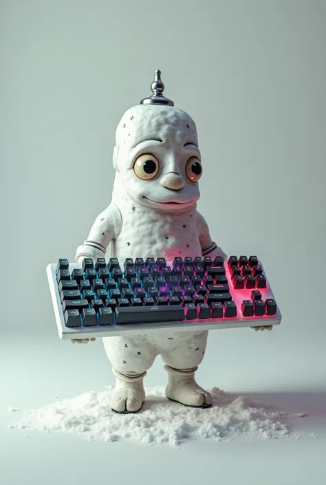 Salt shaker holding a 60% gaming keyboard 