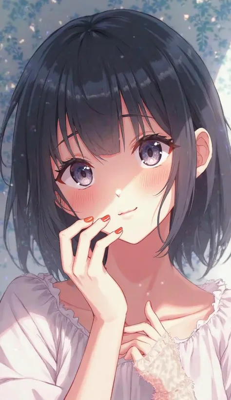  lora < Megumi Katou/  Megumi Katou - How to Raise a Boring Heroine/ how to raise a dull girlfriend  mahakarya  ,   sweet thin smile  , glancing eyes  , Black Hair , Hand Holding Head Hair , beautiful , Very Similar To The Character Of Megumi Katou / Katou...