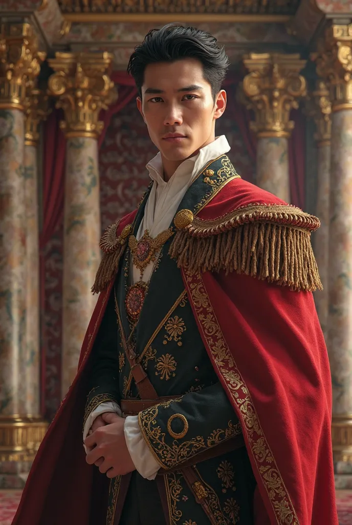 young human prince with black hair and pride