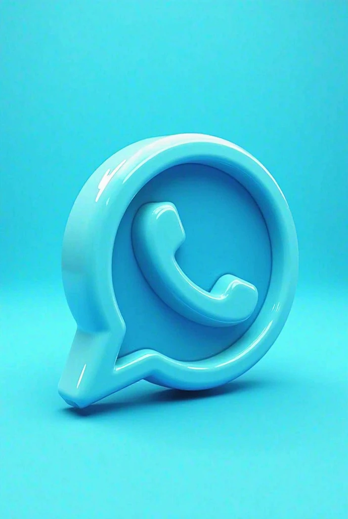 Create for me the WhatsApp icon in Pixar 3D high resolution in cyan blue tones