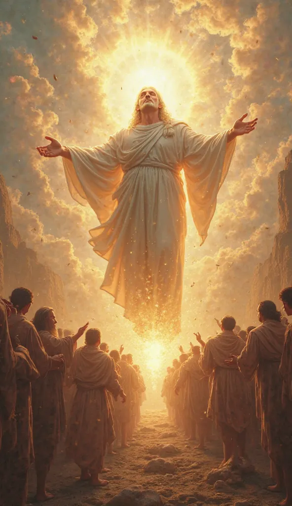 Image of God giving us life , hyper realistic image in biblical times 