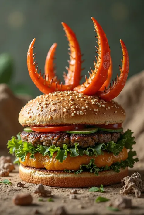  The ingredients of the veggie burger may resemble dinosaur scales, claws or tiny dinosaur shapes.