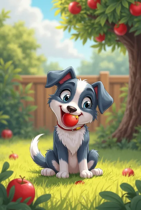 Bluey eating apple