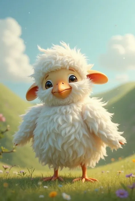 I want a mixture between a sheep and a bird in the form of a bird