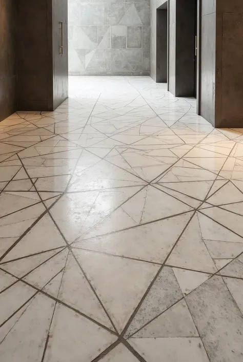 A floor design with a basic triangular grid with the meaning of architeoni 