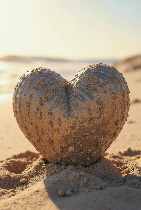 Heart made of wet sand 