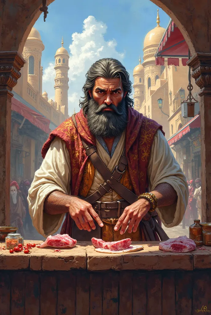 He created for me a picture of Ertugrul, the hero of the Resurrection of Ertugrul series, working as a butcher on the streets of Cairo 