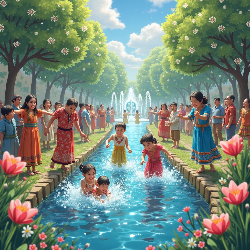 Water day for nowruz spring holiday creative