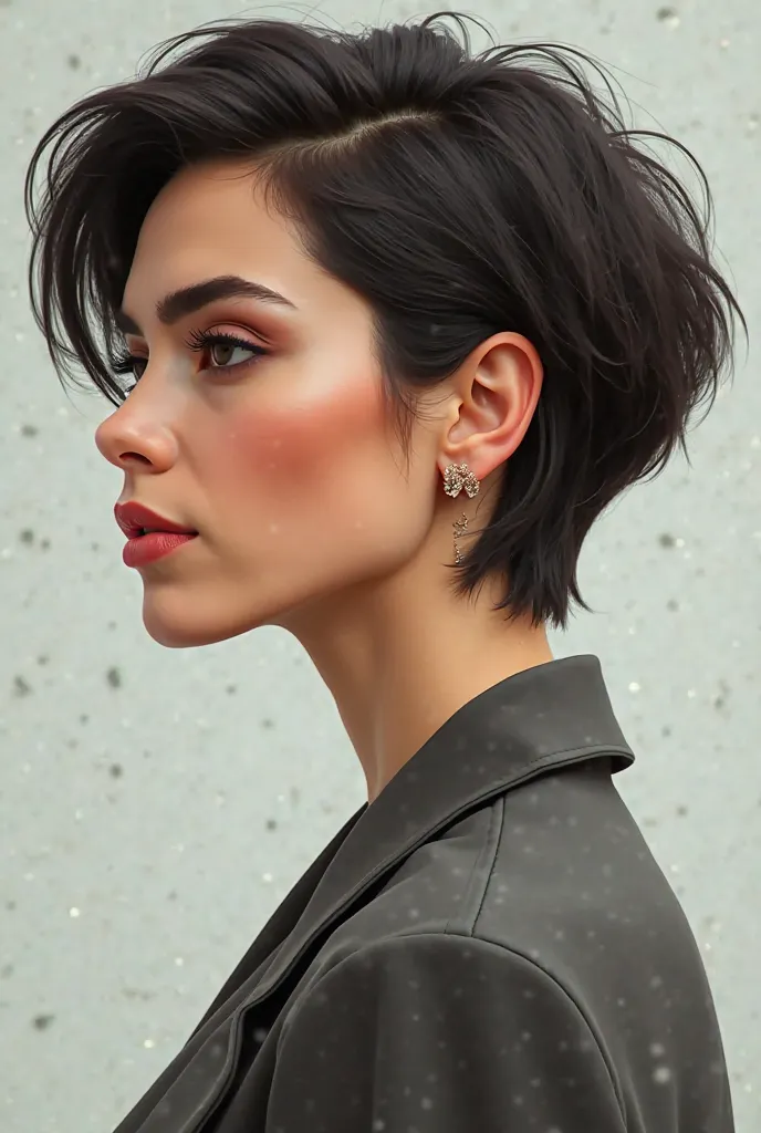 Modern woman short hair profile