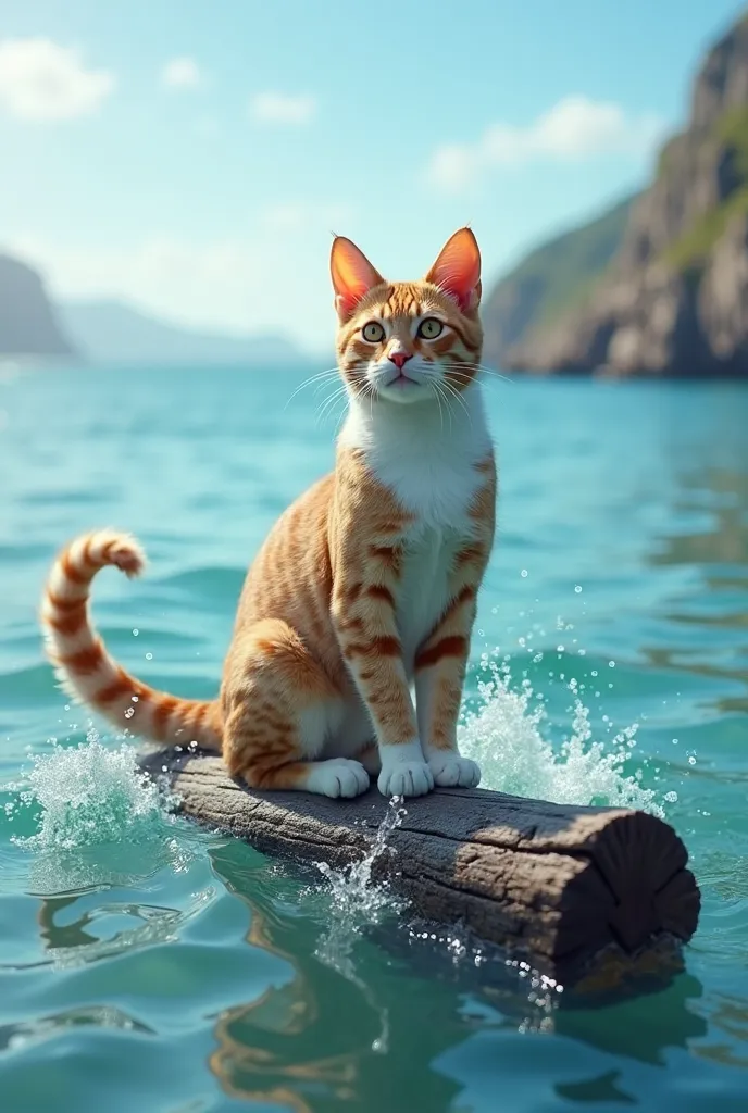 Cat in the sea