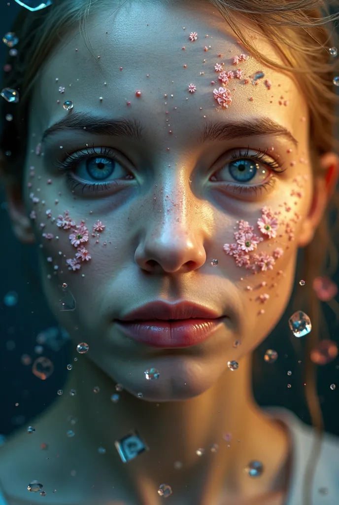 

"Generate a surreal and captivating image that represents the transformation of overcoming social anxiety. Incorporate two contrasting faces:

- Face 1: A person struggling with social anxiety, conveying feelings of fear, anxiety, and isolation. Facial e...