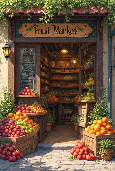 It should be a shop looking from the outside. , Inside is selling fresh fruit. 