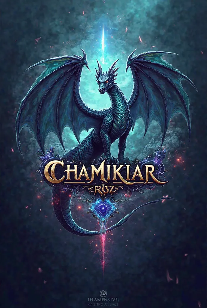 Logo with the name Chamikiar and Dragon Ferroz background