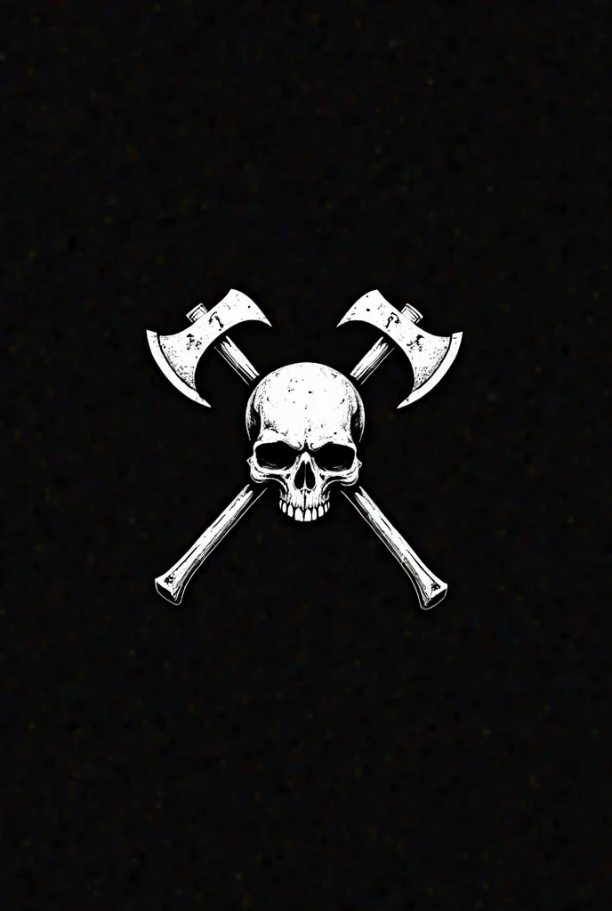 A firefighter logo with a skull and two crossed firefighter axes without the iron in the background, Take as a reference the BOPE logo, without letters and the cutest firefighter axes, without fire and similar to the BOPE, black background and without the ...