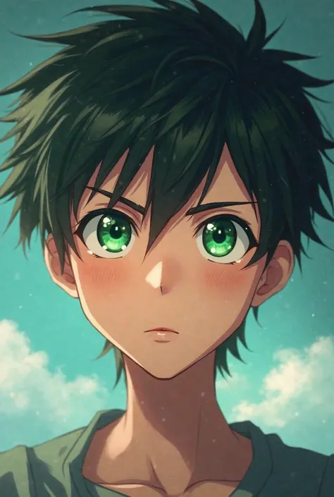 Anime man green eyes
