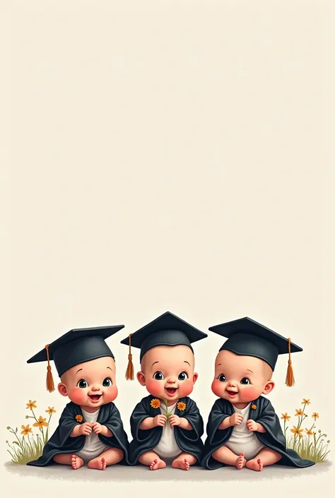 Diploma with  babies disguised as graduates, That you have space to write