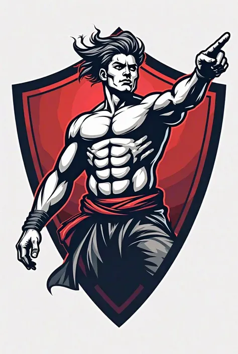 vector logo for volleyball equipment t-shirts..."The Pointing Warrior"