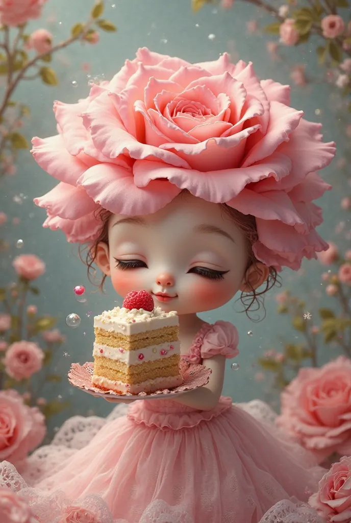 Rose eating cake
