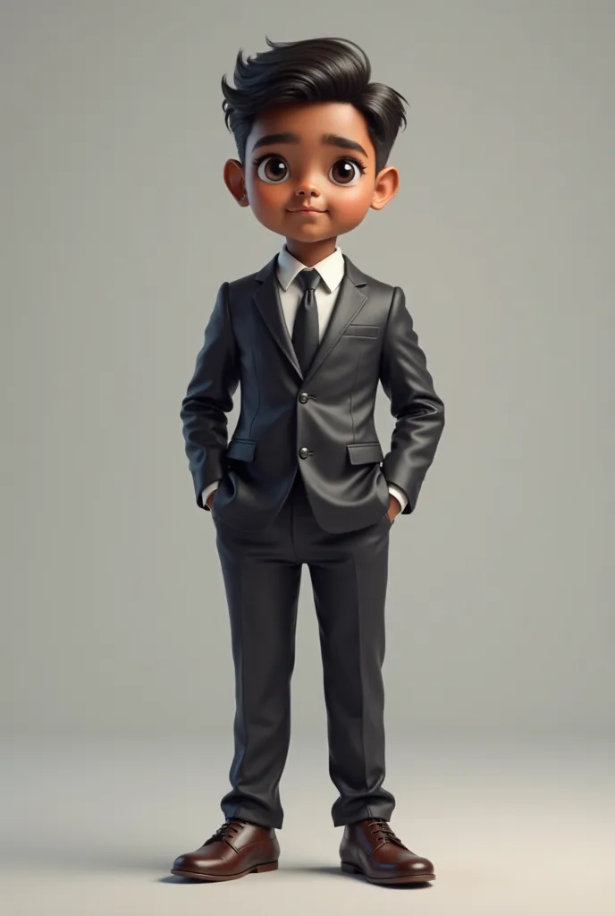 Young brown boy in a business suit 