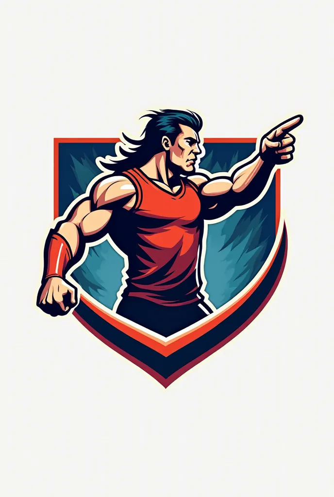 logo sports symbol for mixed volleyball equipment ,  with the name.."The Pointing Warrior" for sports attire