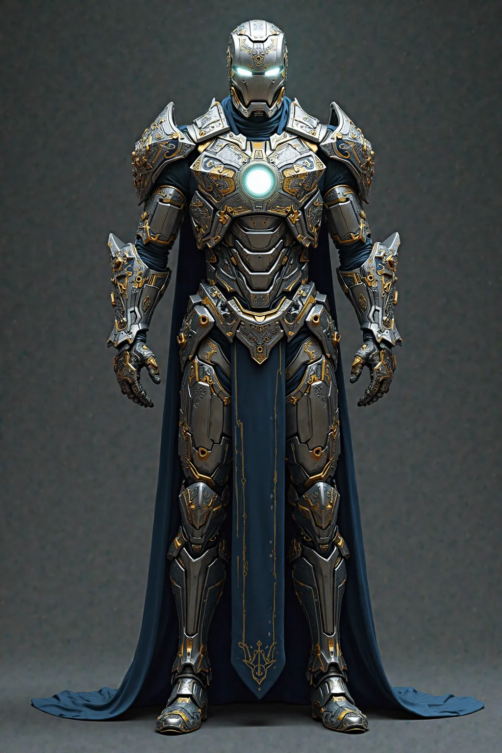 Create armor inspired by Iron Man, design but an armor with mystical and magical properties, a men's armor with magic and mythical design, Like a wizard's armor