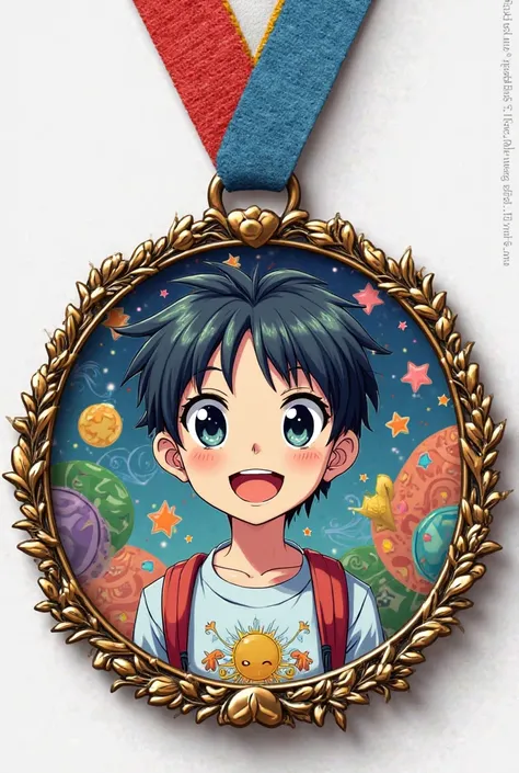 Generate a toy medal for ren if they start elementary school on their first day, With anime texture
